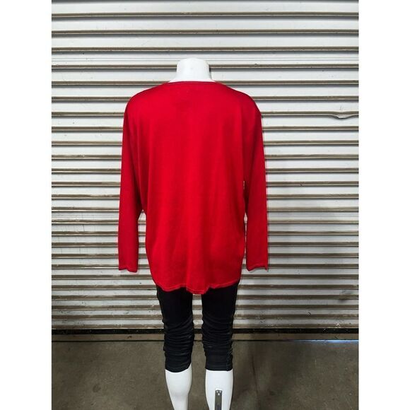 Maddi cardigan career red bead design long sleeve button up size 1x - Picture 3 of 8